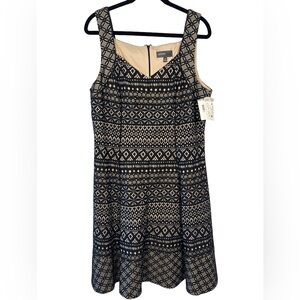 Donna Ricco Black Lace Fit & Flare Dress NWT Size 16 Cocktail Wedding Guest